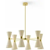 Stilnovo pendellampe Megafono, 80 cm, elfenbeinfarben, 12 lyskilder