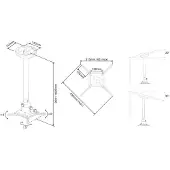 Multibrackets M Universal Projector Ceiling Mount 900-1600 with Fine tune - Monteringssett (takmontering) - for projektor - aluminium - hvit - takmonterbar