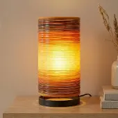 WORU Bordlampe Julie viklet inn med tråder, oransje