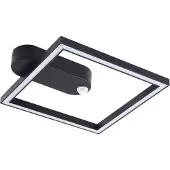 LINDBY LED-taklampe Yulla, 34 cm, svart, sensor