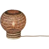 Good&Mojo bordlampe Barbados, brun, Ø 25 cm, bambus, E27