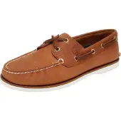 Timberland for man. TB0A43V98771 Brown leather boat shoes (42 W), Flat, Laces, Casual