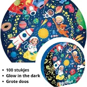 Eurekakids Gigantisk 100-delers Glød-i-mørket Sfærisk Puslespill-solsystemeventyr