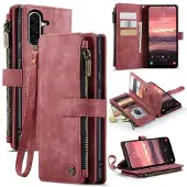 CASEME Samsung Galaxy A17 C30 Multifunksjonell Lommebok-deksel - Rød