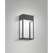 FABAS LUCE Utendørs LED-vegglampe Edo, mørkegrå, metall, 30 cm, IP65