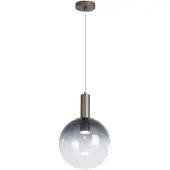 Searchlight Pendellampe Ombre, kuleformet, røykgrå/hvit, Ø 30 cm, glass