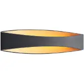 Arcchio LED-vegglampe Jelle, 44 cm, svart/gull, opp/ned