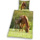 Herding Heste 'Brown Horse and Pony' Sengetøj (100 procent bomuld)