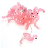Konstsmide Flamingoer LED-lyslenke, batteridrevet