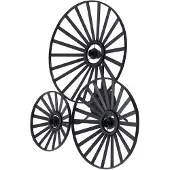 LINDBY vegglampe Evandor, svart, bambus, 3-lys, E27