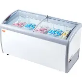 Vevor kommersielt iskremdisplay, 460 l fryser, mobil glassdryser, iskremskap for restaurant med 5 trådkurver, 2 skyvedører i glass, låsbare hjul, hvit