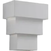 LINDBY vegglampe Antonella, hvit gips, G9, malbar, 21 cm