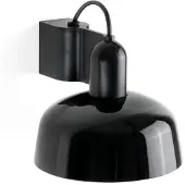 Faro Tatawin vegglampe, svart, stål/glass, Ø 18,4 cm