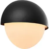 Nordlux Utendørs vegglampe Scorpius Round, svart, plast