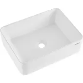 OEM Rektangulær vask, 46 x 34 cm benkeplate til bad, hvite keramiske vask over benkeplate, moderne stil, lys og elegant, godt pakket for bad, hotell, toalett, bobil