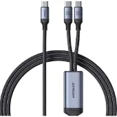 JOYROOM USB-kabel USB-C til 2x USB-C 1,5 m svart (JYR887)