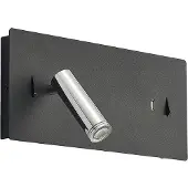 LUCANDE LED-vegglampe Kimo, 32 cm, svart, aluminium, USB