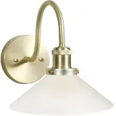 PR Home vegglampe August, gullfarget/opal, høyde 25 cm, E27