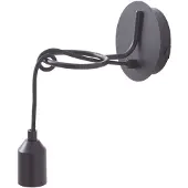 LINDBY vegglampe Elira, svart, metall, Ø 10 cm, E27
