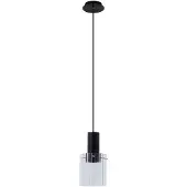 LUCANDE pendellampe Eirian, Ø 18 cm, svart, glass, E27