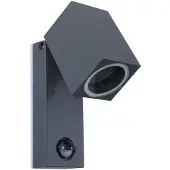 LINDBY vegglampe Othil, sensor, antrasitt, metall, IP44