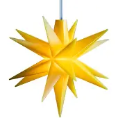 Sterntaler LED-stjerne, gul, Ø 8 cm, 18 takker, IP44 batteri