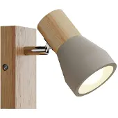 LINDBY Filiz spotlight, 12 cm høy, tre, betong, E14