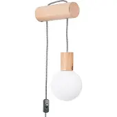 Sollux Nimbi vegglampe, lyst tre, høyde 67 cm, tre/glass