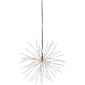 Star Trading Firework LED-hengelampe, svart, metall, Ø 26 cm, støpsel