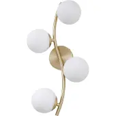 LINDBY vegglampe Josiana, opal/messing, 48 cm, kule, glass