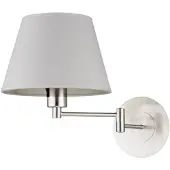 LINDBY vegglampe Pola, 30 cm, nikkel, uttrekkbar, tekstil