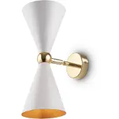 Maytoni vegglampe Vesper, hvit/gull, 2 lyskilder, metall