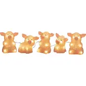 Konstsmide LED-lysfigur gris, sett med 5 stk. som kjede, rosa