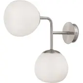 Maytoni vegglampe Erich, nikkelfarget, glass/metall, 2 lyskilder.