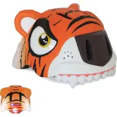 Crazy Safety Sykkelhjelm m. Lys - Tiger - Oransje - - 49-55 cm - Sykkelhjelm