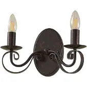 LUCANDE vegglampe Caleb, 2 lyskilder, rustfarget, metall, E14