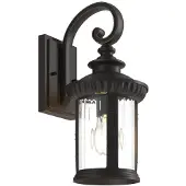 LINDBY utendørs vegglampe Barret, 39 cm, aluminium, brun