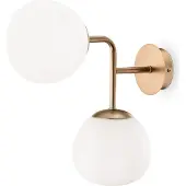 Maytoni vegglampe Erich, messing rosé, glass/metall, 2 lyskilder.