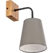 Lamkur Vegglampe Risco, grå, bredde 15 cm, 1 lyskilde, tekstil