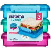 Sistema Matboks - Sandwich Box - 450 ml - 3-pack - Rosa+Blå+Svin - - OneSize - Matboks
