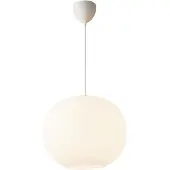 DFTP Pendellampe Navone, hvit, glass, Ø 40 cm, 1-lys