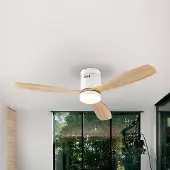 Schuller Valencia LED-takvifte Siroco, hvit/lys trefarge Ø 132 cm, stillegående