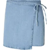 Pieces Pcflora Mw Omslag Denim Miniskjørt