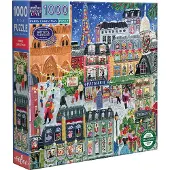 Eeboo Puslespill - 1000 Brikker - 58,4x58,4 cm - Paris Jul - - OneSize - Puslespill