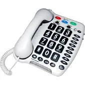 Geemarc Telecom AMPLIPOWER 50 fasttelefon med ledning 60 dB, store knapper, hvit