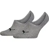 Puma Unisex High Cut Footie Socks (2-Pack), Men, Middle Grey Melange, 39-42
