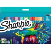 Sharpie permanent tusjsett | Fargeutvalg i begrenset utgave | Finpunkt | 18 tusjpenner | Skolestartsett
