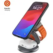 FIXED MagPowerstation Round 3in1 foldable wireless charger - Grey