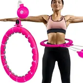 Enero Fit hula hoop med massasje, vekt og teller FUKSJA