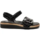 New Feet damesandal - Svart kroko - Sandaler